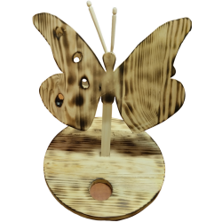 Papillon sur socle en bois