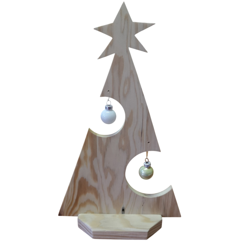 Sapin triangle sur socle en bois